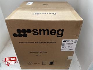 Lot 389  
            Chesterfield SR39 - Parcel Delivery Only 

                
SMEG ESPRESSO COFFEE MACHINE WITH GRINDER MODEL: EGF03CRUK ORIGINAL RRP- £700 (LO...