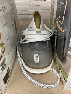 Lot 401  
            Chesterfield SR39 - Parcel Delivery Only 

                
BREVILLE STEAM GENERATOR IN WHITE (LOCATION: B6R)