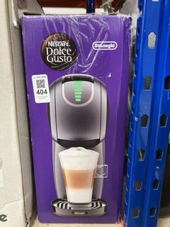 Lot 404  
            Chesterfield SR39 - Parcel Delivery Only 

                
DELONGHI DOLCE GUSTO GENIO TOUCH COFFEE MACHINE ORIGINAL RRP- £119 (LOCATION: B6R)