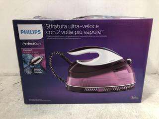 Lot 424  
            Chesterfield SR39 - Parcel Delivery Only 

                
PHILIPS PERFECTCARE COMPACT STEAM GENERATOR ORIGINAL RRP- £200 (LOCATION: B6R)
