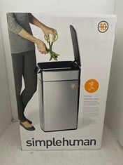 Lot 101  
            BIRMINGHAM SR111 - PARCEL DELIVERY ONLY 

                
SIMPLEHUMAN CW2016 40L SLIM TOUCH-BAR KITCHEN BIN, EASY OPEN TOUCH-BAR, STAY-OPEN...