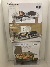 Lot 106  
            BIRMINGHAM SR111 - PARCEL DELIVERY ONLY 

                
QUESTION MULTI-FUNCTION ELECTRIC COOKER, TO INCLUDE 2X DAEWOO HOT PLATES.