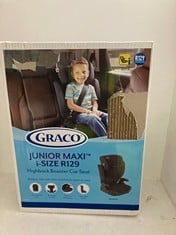 Lot 119  
            BIRMINGHAM SR111 - PARCEL DELIVERY ONLY 

                
GRACO JUNIOR MAXI I-SIZE R129 HIGHBACK BOOSTER CAR SEAT.