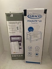Lot 140  
            BIRMINGHAM SR111 - PARCEL DELIVERY ONLY 

                
SLEEPTIGHT TRAVEL COT, TO ALSO INCLUDE GRACO FOLDLITE LX TRAVEL COT.