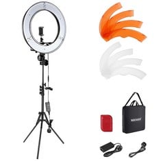 Lot 145  
            BIRMINGHAM SR111 - PARCEL DELIVERY ONLY 

                
NEEWER RING LIGHT KIT: 18"/45CM OUTER 55W 5600K DIMMABLE LED RING LIGHT, LIGHT ST...