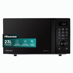 Lot 157  
            BIRMINGHAM SR111 - PARCEL DELIVERY ONLY 

                
HISENSE H23MOBSD1HUK 23 LITRE 800W ELECTRONIC MICROWAVE WITH AUTO DEFROST, DIGITA...