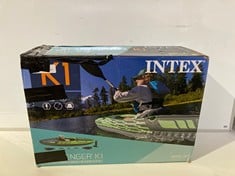 Lot 182  
            BIRMINGHAM SR111 - PARCEL DELIVERY ONLY 

                
INTEX CHALLENGER K1 KAYAK 1 MAN INFLATABLE CANOE WITH ALUMINUM OARS AND HAND PUMP...