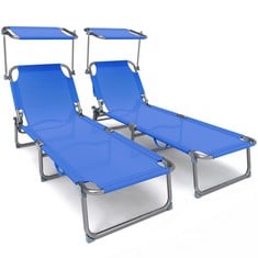 Lot 189  
            BIRMINGHAM SR111 - PARCEL DELIVERY ONLY 

                
VOUNOT® FOLDING SUN LOUNGERS SET OF 2, TEXTILENE RECLINING SUNBED WITH ADJUSTABLE...