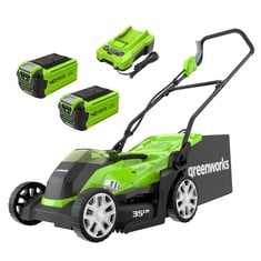 Lot 42  
            BIRMINGHAM SR111 - PARCEL DELIVERY ONLY 

                
GREENWORKS 40V CORDLESS LAWNMOWER FOR LAWNS UP TO 400M², 35CM CUTTING WIDTH, 40L ...