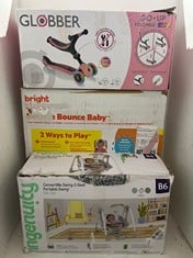Lot 43  
            BIRMINGHAM SR111 - PARCEL DELIVERY ONLY 

                
3 X CHILDREN’S ITEMS TO INCLUDE BRIGHT STARS BABY BOUNCER.