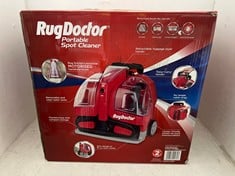 Lot 47  
            BIRMINGHAM SR111 - PARCEL DELIVERY ONLY 

                
RUG DOCTOR 93306 PORTABLE SPOT CLEANER, PLASTIC, 1100 W, 1.9 LITERS, RED/BLACK. R...