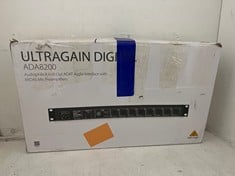 Lot 48  
            BIRMINGHAM SR111 - PARCEL DELIVERY ONLY 

                
BEHRINGER ADA8200 ADAT AUDIO INTERFACE WITH MIDAS PREAMPS, 8 IN/8 OUT, AND 24-BIT...