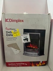 Lot 56  
            BIRMINGHAM SR111 - PARCEL DELIVERY ONLY 

                
DIMPLEX DETROIT DELUXE OPTIFLAME FREESTANDING FIRE, CHROME ELECTRIC FIREPLACE WIT...