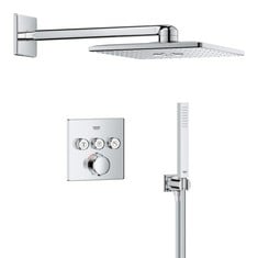 Lot 76  
            BIRMINGHAM SR111 - PARCEL DELIVERY ONLY 

                
GROHE PRECISION SMARTCONTROL - CONCEALED SHOWER SYSTEM WITH 3 VALVES THERMOSTAT (...