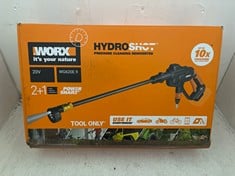 Lot 99  
            BIRMINGHAM SR111 - PARCEL DELIVERY ONLY 

                
WORX HYDRO SHOT 2IN1 PORTABLE POWER CLEANER/WATER SPRAYER.