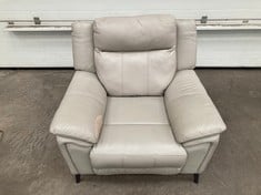 Lot 113  
            Edinburgh SR22 - Delivery Or Collection 

                
DFS.COM GREY LEATHER POWER RECLINER ARMCHAIR ORIGINAL RRP £750:: LOCATION - SOFA ...