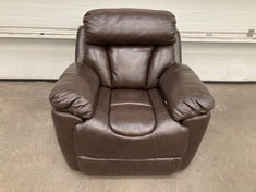 Lot 123  
            Edinburgh SR22 - Delivery Or Collection 

                
DFS.COM DARK BROWN LEATHER ARMCHAIR ORIGINAL RRP £575:: LOCATION - SOFA RACKS(COL...