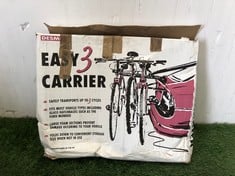 Lot 223  
            Edinburgh SR22 - Delivery Or Collection 

                
EASY 3 BIKE CARRIER: LOCATION - BIKE RACKS(COLLECTION OR OPTIONAL DELIVERY AVAILA...