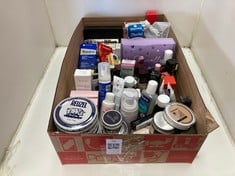 Lot 38  
            Edinburgh SR22 - Collection Only 

                
QUANTITY OF HEALTH & BEAUTY ITEMS TO INCLUDE REUZEL CLAY MATTE POMADE, HAIR HOLDI...