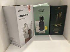 Lot 4  
            Edinburgh SR22 - Collection Only 

                
QUANTITY OF KITCHEN KNIVES TO INCLUDE MASTERCLASS KNIFE SET WITH BLOCK, 5-PIECE, ...