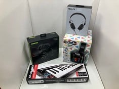 Lot 185  
            Edinburgh SR34 - Delivery Only 

                
QUANTITY OF TECH & GAMING ITEMS TO INCLUDE M-AUDIO KEYSTATION MINI 32 MK3 - USB M...