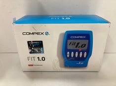 Lot 340  
            Edinburgh SR34 - Delivery Only 

                
COMPEX FIT 1.0 SWISS TECHNOLOGY TENS MACHINE FOR MUSCLE STIMULATION: LOCATION - E