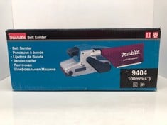 Lot 38  
            Edinburgh SR34 - Delivery Only 

                
MAKITA 9404/2 240V 100MM BELT SANDER. 18 + ID REQUIRED : LOCATION - TOP 50