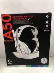 Lot 524  
            Edinburgh SR34 - Delivery Only 

                
LOGITECH G ASTRO A50 LIGHTSPEED WIRELESS GAMING HEADSET + BASE STATION (GEN 5), P...