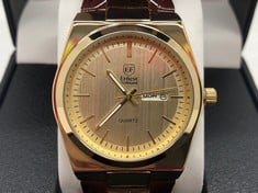Lot 7  
            Edinburgh SR34 - Delivery Only 

                
MENS ERNEST FERDINAND WATCH - DAY DATE CALENDAR DIAL - LEATHER STRAP - 3ATM WATER...