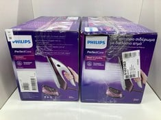 Lot 89  
            Edinburgh SR34 - Delivery Only 

                
X 2 PHILIPS PERFECTCARE COMPACT STEAM GENERATOR - 2400W, 400G STEAM BOOST, 6.5 BA...