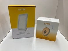 Lot 123  
            Edinburgh SR24 - Delivery Only 

                
LUMIE VITAMIN L BRIGHT LIGHT FOR THERAPY + LUMIE SUNRISE ALARM MOOD SETTING CLOCK...