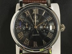 Lot 16  
            Edinburgh SR24 - Delivery Only 

                
MENS RUCKSTUHL CHRONOGRAPH WATCH BLACK DIAL STAINLESS STEEL STRAP 3 ATM: LOCATION...