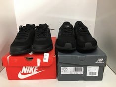 Lot 263  
            Edinburgh SR24 - Delivery Only 

                
NEW BALANCE TRAINERS BLACK SIZE 8 & NIKE AIR MAX TRAINERS BLACK SIZE 9 ORIGINAL C...