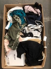 Lot 275  
            Edinburgh SR24 - Delivery Only 

                
X1 BOX OF WOMEN'S CLOTHING TO INCLUDE SODAH LONDON PINK FLOWER PATTERN SATIN TANK...