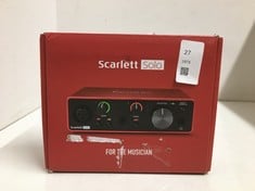 Lot 27  
            Edinburgh SR24 - Delivery Only 
                
FOCUSRITE SCARLETT SOLO 3RD GEN USB AUDIO INTERFACE, THE GUITARIST, VOCALIST, POD...