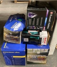 Lot 380  
            Edinburgh SR24 - Delivery Only 

                
QUANTITY OF KITCHEN & APPLIANCES ITEMS TO INCLUDE RUSSELL HOBBS SUPREME STEAM IRO...