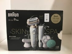 Lot 38  
            Edinburgh SR24 - Delivery Only 
                
BRAUN SILK-ÉPIL 9 FLEX SKINSPA, EPILATOR WITH 360° FLEXIBLE HEAD FOR EASY HAIR RE...