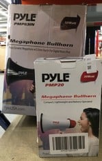 Lot 393  
            Edinburgh SR24 - Delivery Only 

                
PYLE 50W MEGAPHONE SPEAKER WITH MEGAPHONE, LOUD BULLHORN MEGAPHONES WITH SIREN & ...