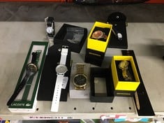 Lot 437  
            Edinburgh SR24 - Delivery Only 

                
QUANTITY OF WATCHES TO INCLUDE GREEN LACOSTE WATCH: LOCATION - RACK I