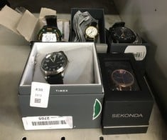 Lot 438  
            Edinburgh SR24 - Delivery Only 

                
QUANTITY OF WATCHES TO INCLUDE TIMEX WATERBURY WATCH: LOCATION - RACK I