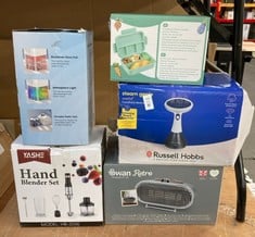 Lot 546  
            Edinburgh SR24 - Delivery Only 

                
QUANTITY OF KITCHEN & APPLIANCES ITEMS TO INCLUDE RUSSELL HOBBS STEAM GENIE HANDH...