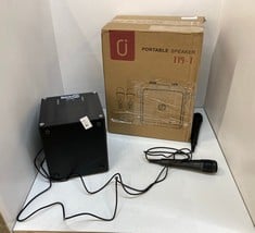 Lot 552  
            Edinburgh SR24 - Delivery Only 

                
PORTABLE SPEAKER T19-T + ROCK JAM SING CUBE: LOCATION - TABLE B