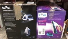 Lot 121  
            Edinburgh SR23 - Delivery Only 

                
BRAUN CARESTYLE COMPACT PRO FREEGLIDE 3D TECHNOLOGY + PHILIPS PERFECTCARE COMPACT...
