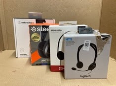 Lot 239  
            Edinburgh SR23 - Delivery Only 

                
QUANTITY OF TECH & GAMING ITEMS TO INCLUDE LOGITECH H111 3.5MM ANALOGUE STEREO HE...