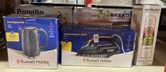 Lot 246  
            Edinburgh SR23 - Delivery Only 

                
QUANTITY OF  ITEMS TO INCLUDE RUSSELL HOBBS STEAM IRON [3100W, 210 G/MIN EXTRA ST...