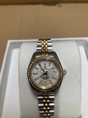 Lot 298  
            Edinburgh SR23 - Delivery Only 

                
JACQUES DU MANOIR LADIES SWISS MDE INSPIRATION SILVER & GOLD PLATED STAINLESS STE...
