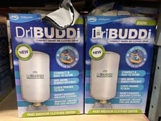 Lot 333  
            Edinburgh SR23 - Delivery Only 

                
2 X DRIBUDDI COMPACT ELECTRIC CLOTHES DRYER - HEATED CLOTHES AIRER WITH COVER FOR...