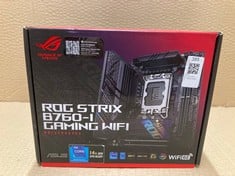 Lot 385  
            Edinburgh SR23 - Delivery Only 

                
ASUS ROG STRIX B760-I GAMING WIFI INTEL® B760(13TH AND 12TH GEN)LGA 1700 MINI-ITX...