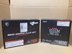 Lot 394  
            Edinburgh SR23 - Delivery Only 

                
B550M PRO-VDH MSI AMD MOTHERBOARD + B650 GAMING PLUS WIFI MOTHERBOARD: LOCATION -...