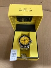 Lot 555  
            Edinburgh SR23 - Delivery Only 

                
INVICTA STAINLESS STEEL STRAP YELLOW FACE MENS WATCH: LOCATION - D RACK